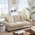 Luelle 82.7" W Chenille Rolled Arm Sofa Faux Leather Couch