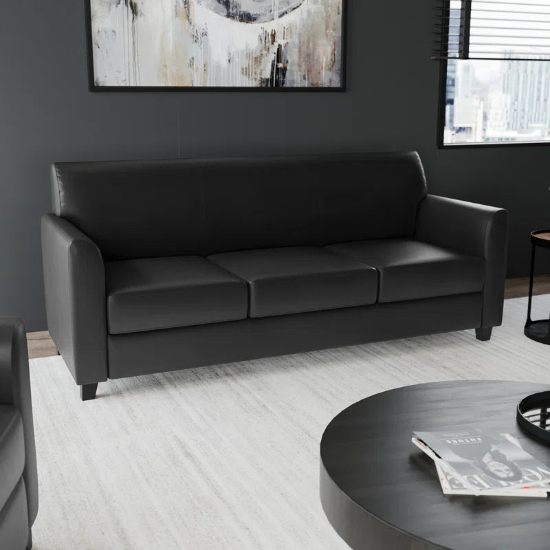 Statice Diplomat Series LeatherSoft Sofa with Clean Line Stitched Frame