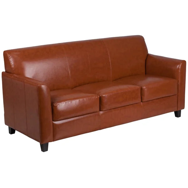 Statice Diplomat Series LeatherSoft Sofa with Clean Line Stitched Frame
